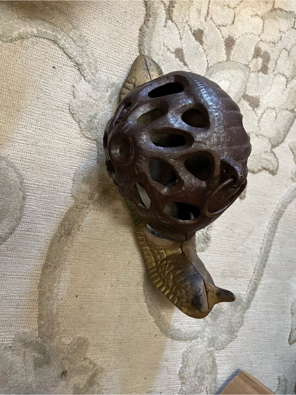 Decorative Cast Iron caterpillar- Brown and Brass Tones